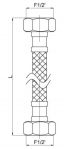 Fleksible trykkslanger 120 cm FF 1/2" x 2