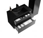 StellaDesign 80 cm baderomsmøbel i sort matt m/sort servant