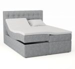 Premium regulerbar seng 160x200 - lys grå