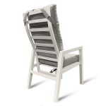 Jamaica kaffesett/hvilestolsett med 2 stoler og bord dia 55 cm i hvit aluminium