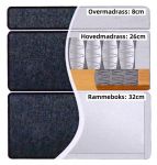 Comfort seng med oppbevaring 140x200 - beige