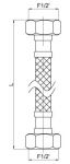 Fleksible trykkslanger 120 cm FF 1/2" x 2