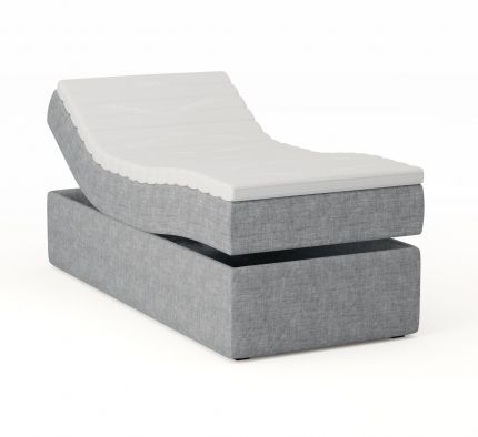 Premium regulerbar seng 90x200 - lys grå