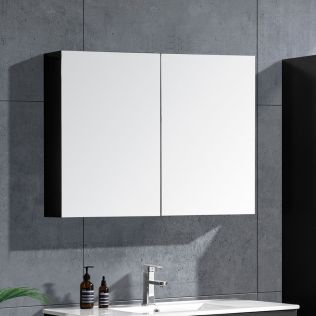 LinneaDesign speilskap 100 cm grå høyglans