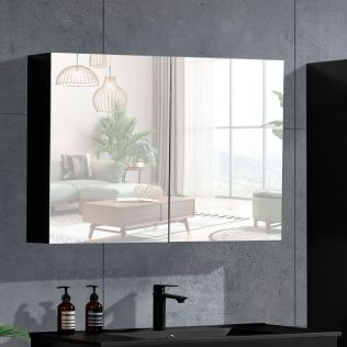 LinneaDesign speilskap 100 cm sort høyglans