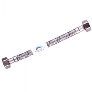Trykkslanger rustfritt stål 180cm rett 1/2" - vinkel 3/4" x 2 - OBS: 1.8 meter**