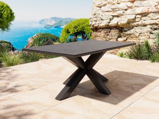 Jamaica spisebord 180x100 cm stjerne bord i antrasitt aluminium