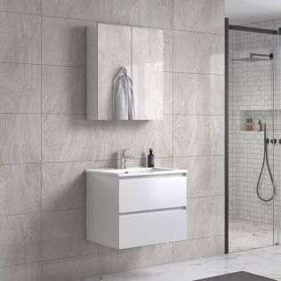 StellaDesign 60 cm hvit matt baderomsmøbel m/speilskap
