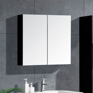 LinneaDesign speilskap 80 cm sort høyglans