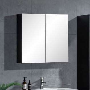 LinneaDesign speilskap 80 cm sort matt