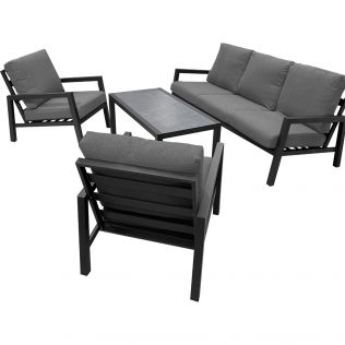 Jamaica loungegruppe m/bord, 3-seter og 2 stoler i antrasitt aluminium