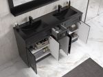CelineDesign 150 cm sort matt baderomsmøbel m/sort servant og speil