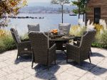 Comfort rund spisegruppe 150 cm m/6 reclinere chocolate