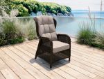Holiday Garden XL spisegruppe med 8 Karibia-reclinere i chocolate